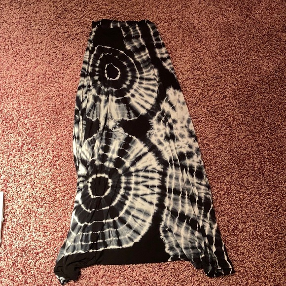 Long dark blue and white tie dye skirt size S - Picture 2 of 5